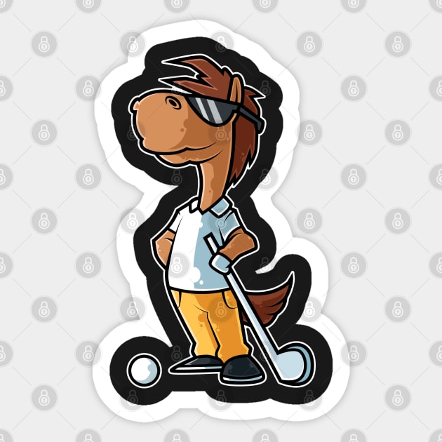 Horse Golf Player Golfer Golfing Funny Kids Boys graphic Sticker by theodoros20